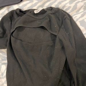 Zara black cutout top